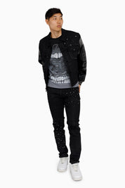 Rise To Reign Trucker Jacket - Glow Black