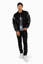Rise To Reign Trucker Jacket - Glow Black