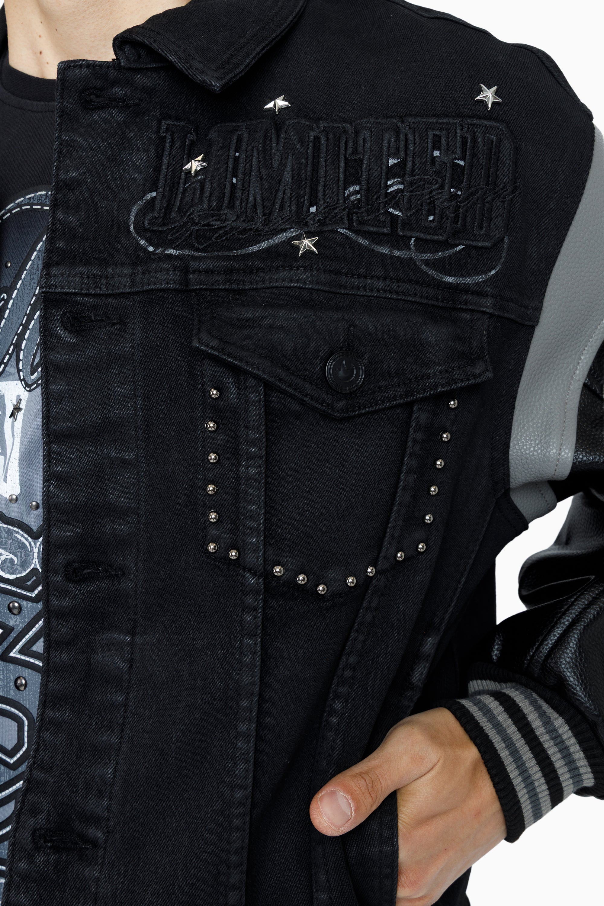 Rise To Reign Trucker Jacket - Glow Black