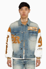Rise To Reign Trucker Jacket - Owens Blue