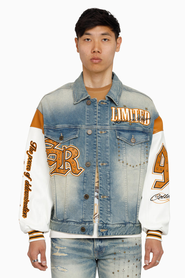 Rise To Reign Trucker Jacket - Owens Blue