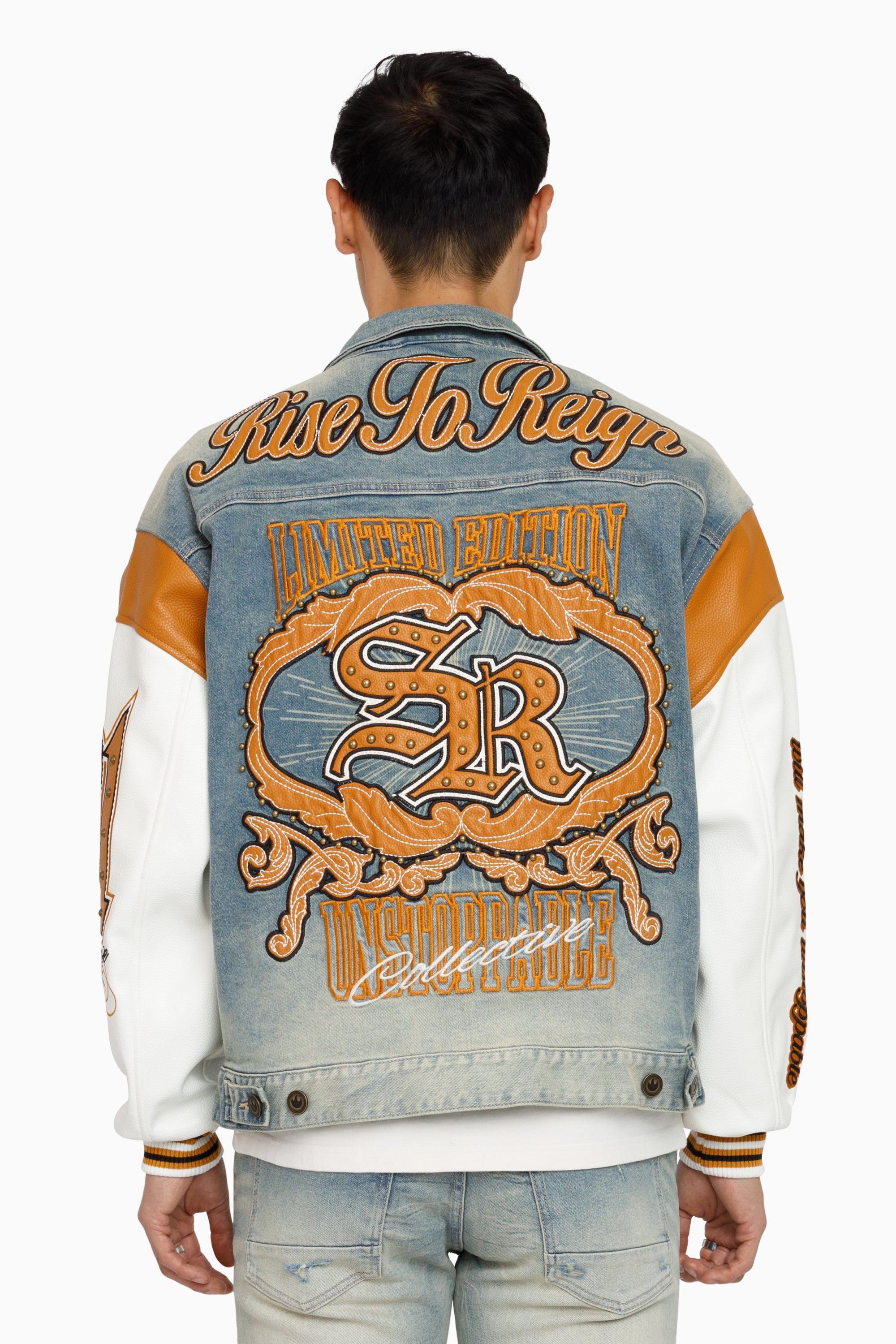 Rise To Reign Trucker Jacket - Owens Blue