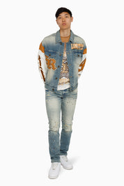 Rise To Reign Trucker Jacket - Owens Blue