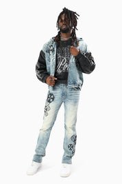 Royal By Nature Bomber Jacket With Hoodie - Legacy Blue