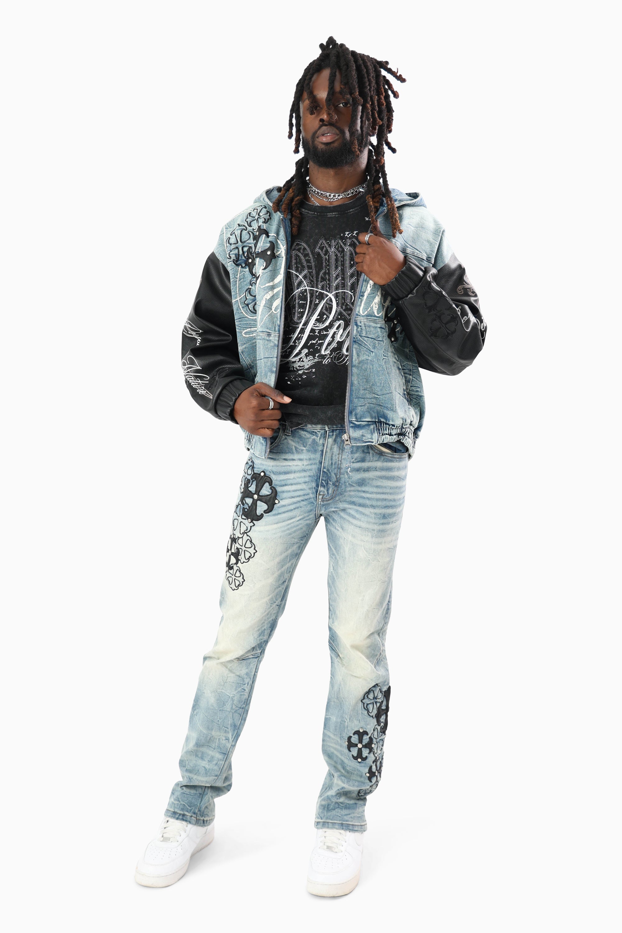 Royal By Nature Bomber Jacket With Hoodie - Legacy Blue