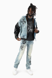 Royal By Nature Bomber Jacket With Hoodie - Legacy Blue