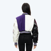 Cropped All Star Varsity Jacket - Purple