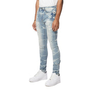 Smoke Rise Super Skinny Rip & Repaired Lightning Washed Denim Jeans - Clyde Blue