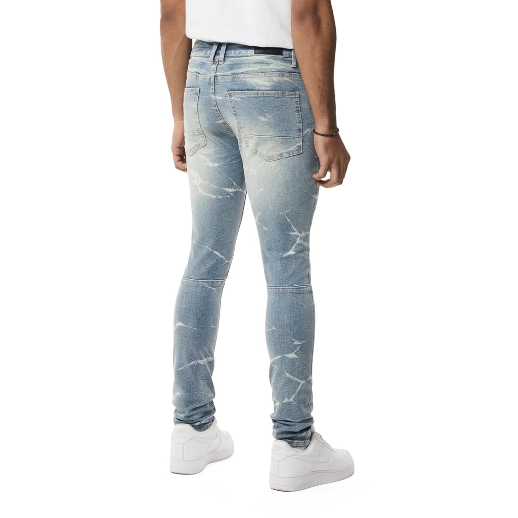 Smoke Rise Super Skinny Rip & Repaired Lightning Washed Super Skinny Jeans - Elm Blue