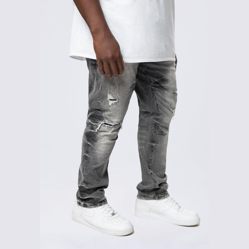 Smoke Rise Big and Tall Big and Tall - Wave Effect Jeans - Eris Grey