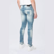 Smoke Rise Super Skinny Distressed Rip & Repair Jean - Lowell Blue