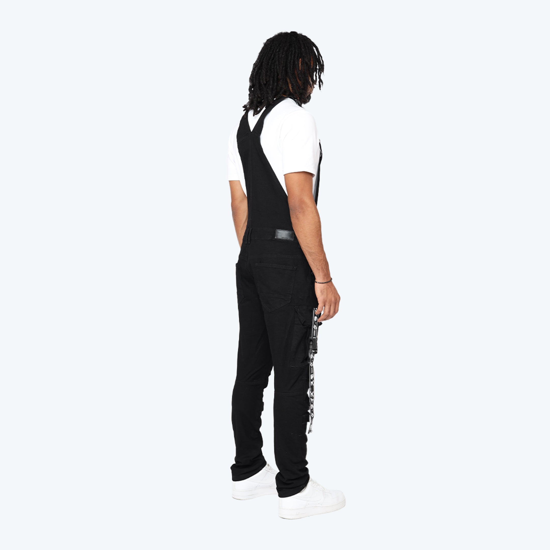 Multi Cargo Fashion Twill Overalls - Black