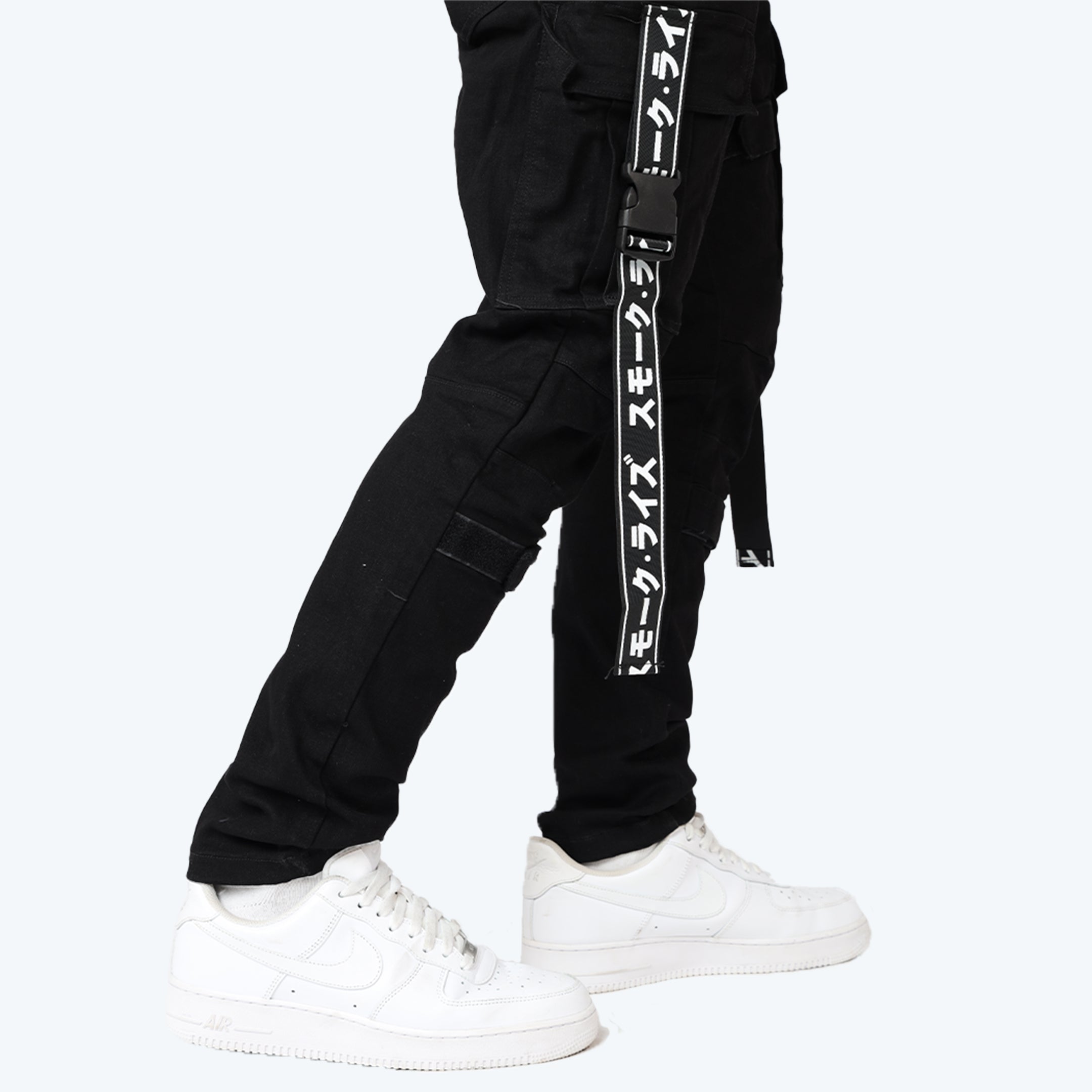 Multi Cargo Fashion Twill Overalls - Black