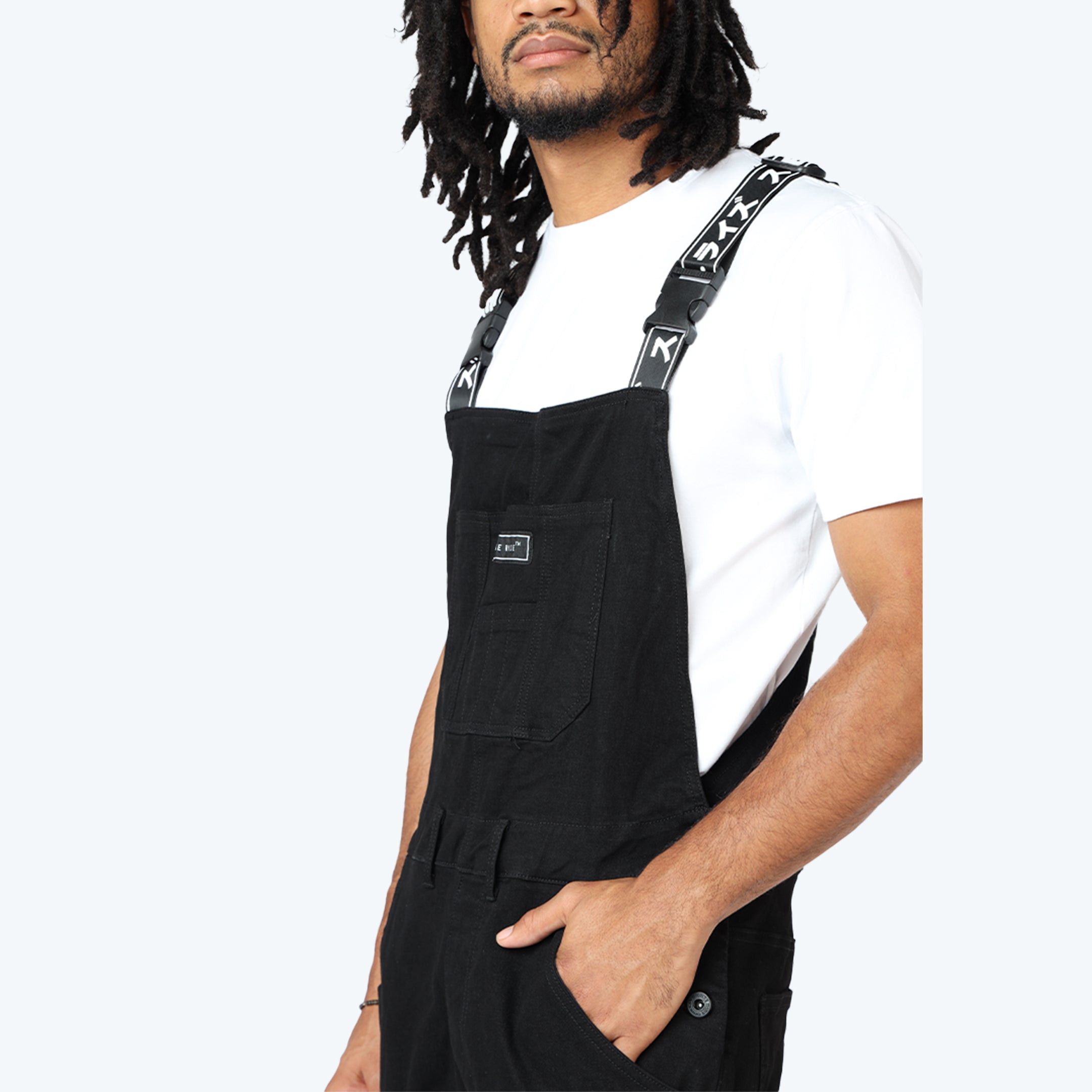 Multi Cargo Fashion Twill Overalls - Black