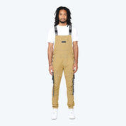 Multi Cargo Fashion Twill Overalls - Khaki