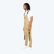 Multi Cargo Fashion Twill Overalls - Khaki