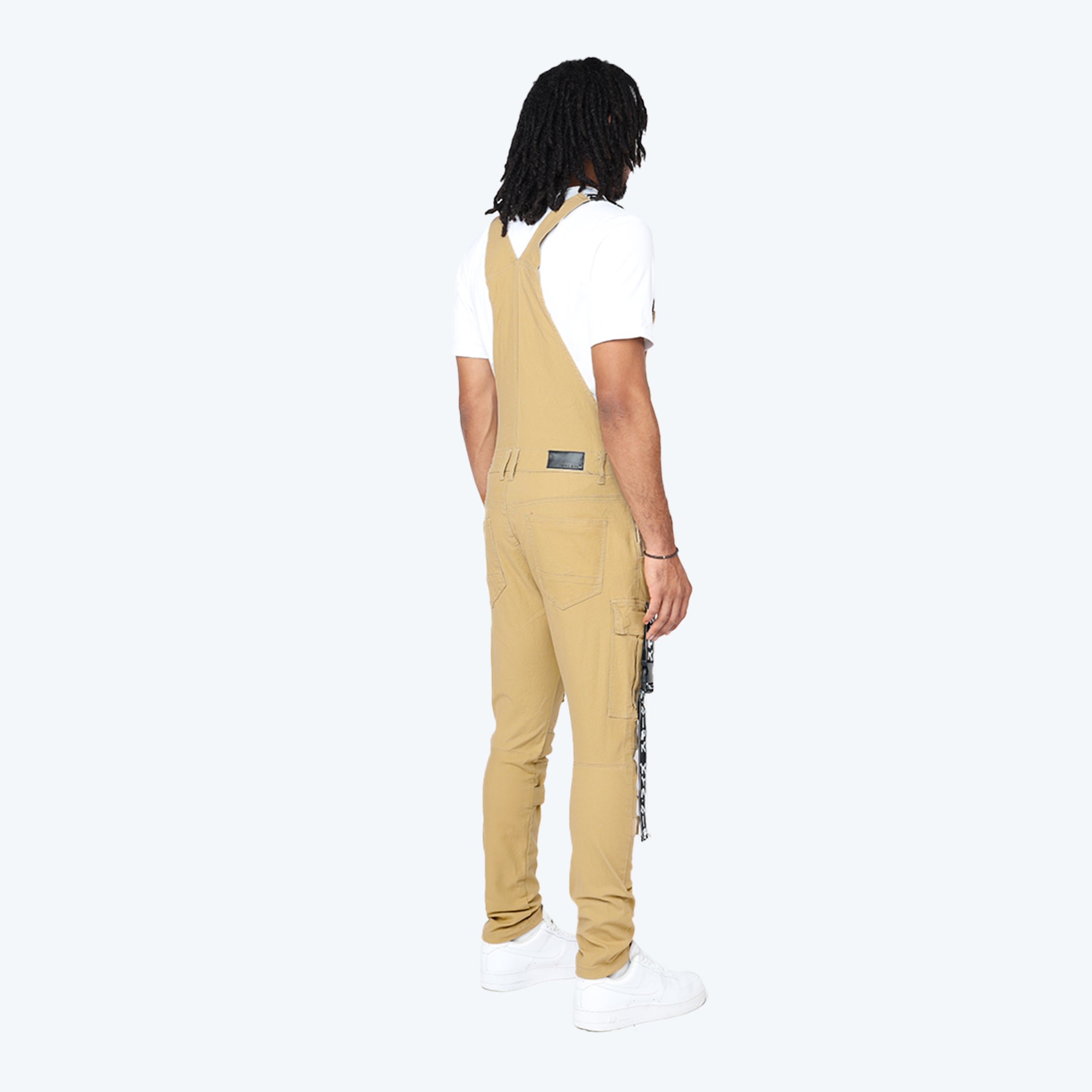 Multi Cargo Fashion Twill Overalls - Khaki