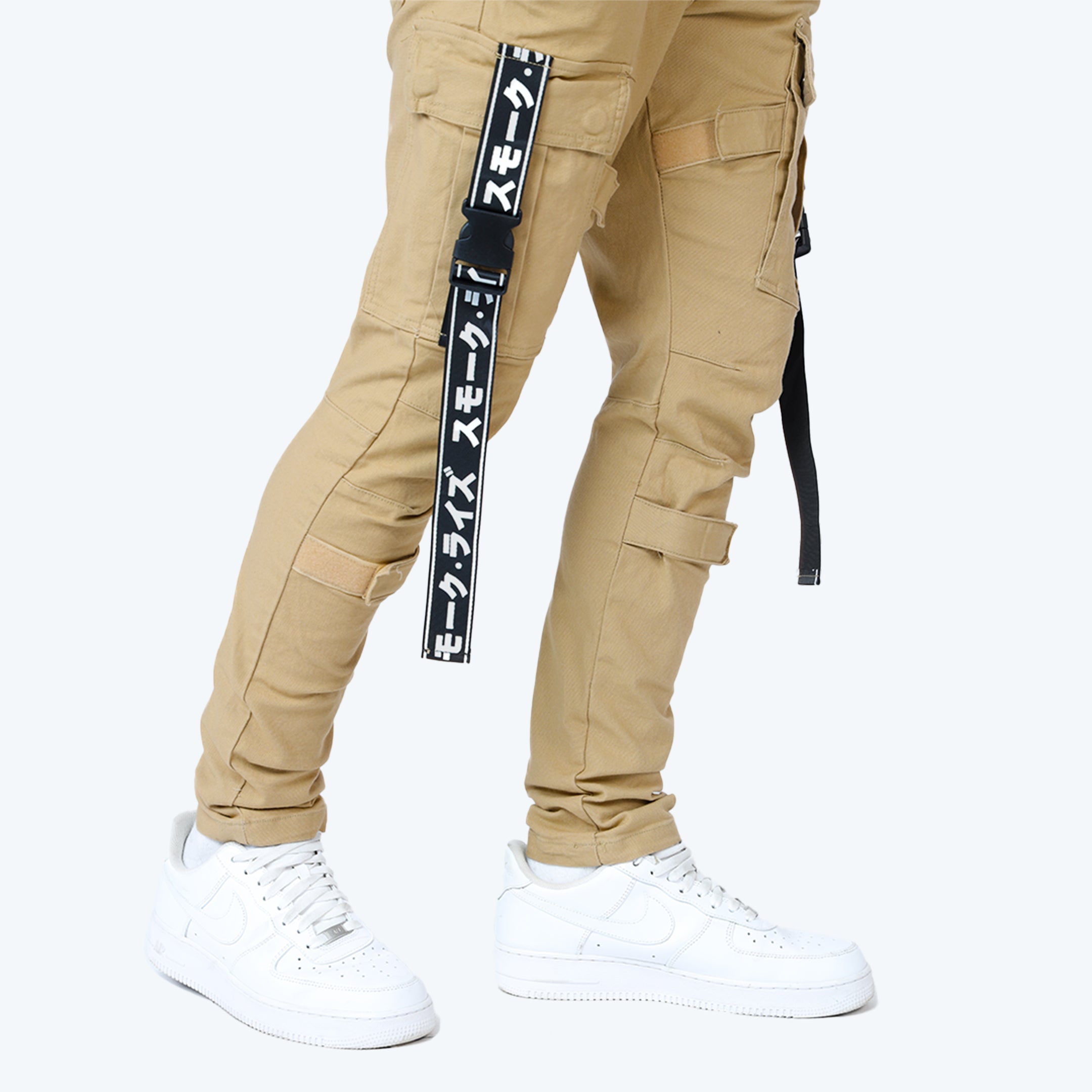 Multi Cargo Fashion Twill Overalls - Khaki