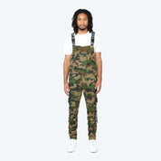 Multi Cargo Fashion Twill Overalls - Wood Camo