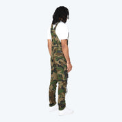 Multi Cargo Fashion Twill Overalls - Wood Camo