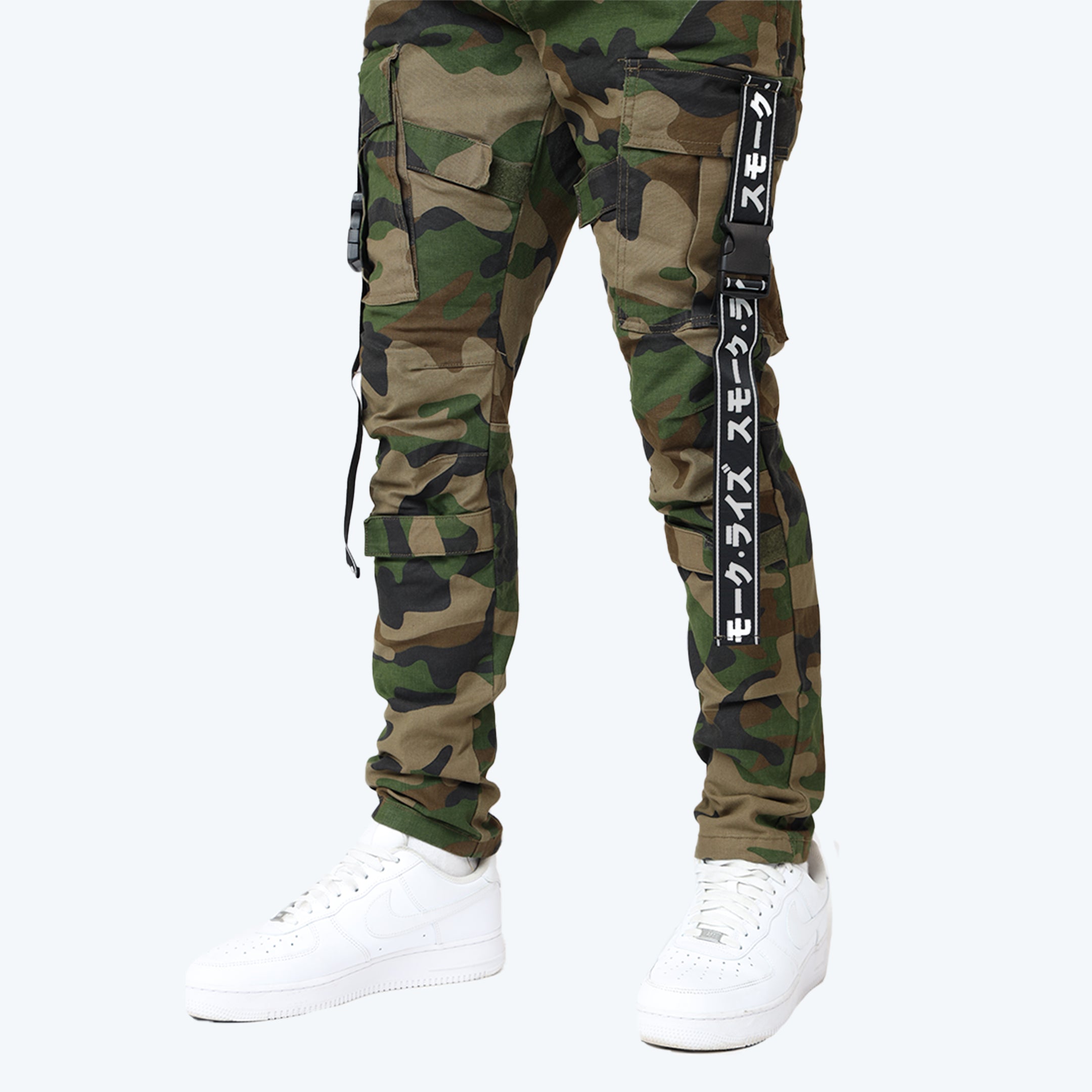 Multi Cargo Fashion Twill Overalls - Wood Camo