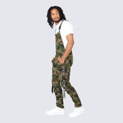 Multi Cargo Fashion Twill Overalls - Wood Camo