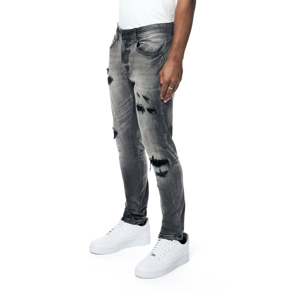 Smoke Rise Vintage Washed Rip And Repair Denim Jeans - Pluto Grey