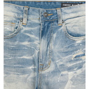 Smoke Rise Lightning Effect Jeans - Clyde Blue