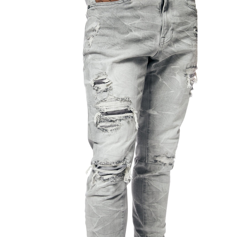 Lightning Effect Denim Jeans - Cloud Grey