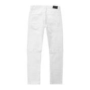 Smoke Rise Rip & Repaired Denim Jeans - White