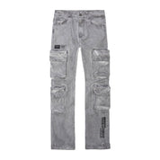 Smoke Rise Utility Pigment Dyed Twill Cargo Pants - Light Grey