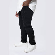 Smoke Rise Big and Tall Big and Tall - Rip & Repaired Colored Jeans - Black