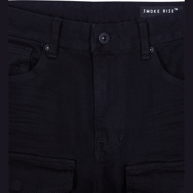 Smoke Rise Stacked Utility Twill Pants - Jet Black