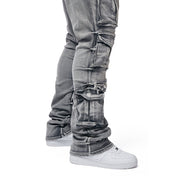 Smoke Rise Big and Tall Big And Tall Utility Pocket Stacked Denim Jeans - Union Grey