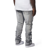 Smoke Rise Big and Tall Big And Tall Utility Pocket Stacked Denim Jeans - Union Grey