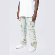 Smoke Rise Big and Tall Big and Tall - Stacked Utility Pocket Denim Jeans - Ombre Blue