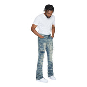 Smoke Rise Stacked Utility Denim Jeans - Clyde Blue