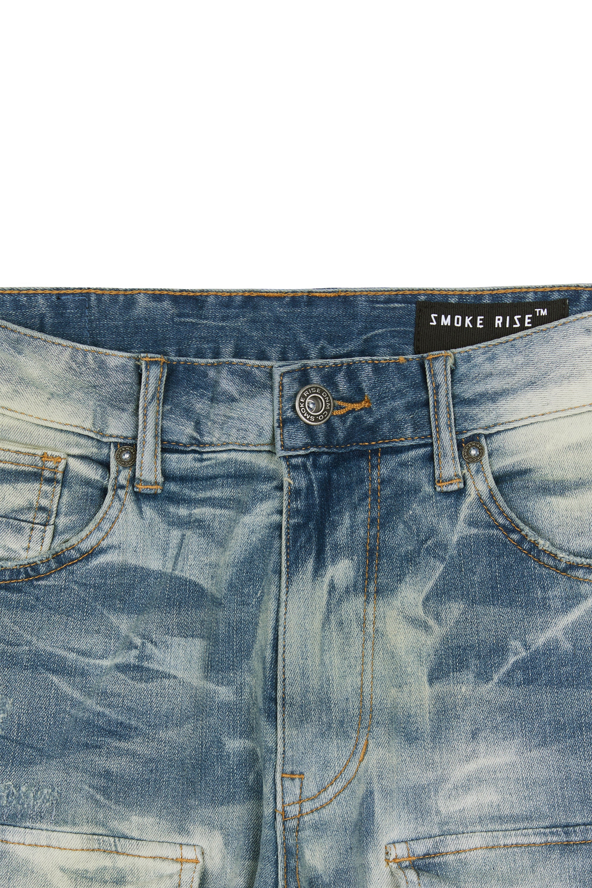 Stacked Utility Denim Jeans - Clyde Blue