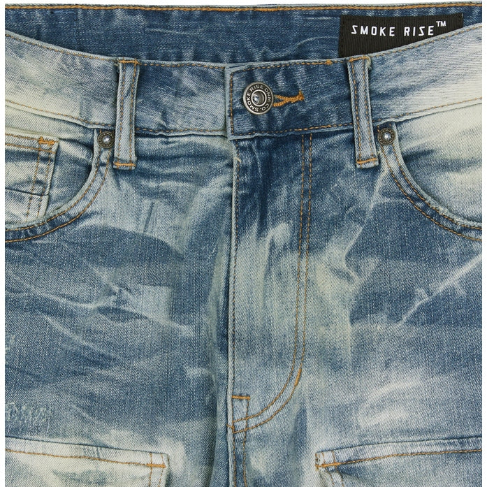 Smoke Rise Stacked Utility Denim Jeans - Clyde Blue