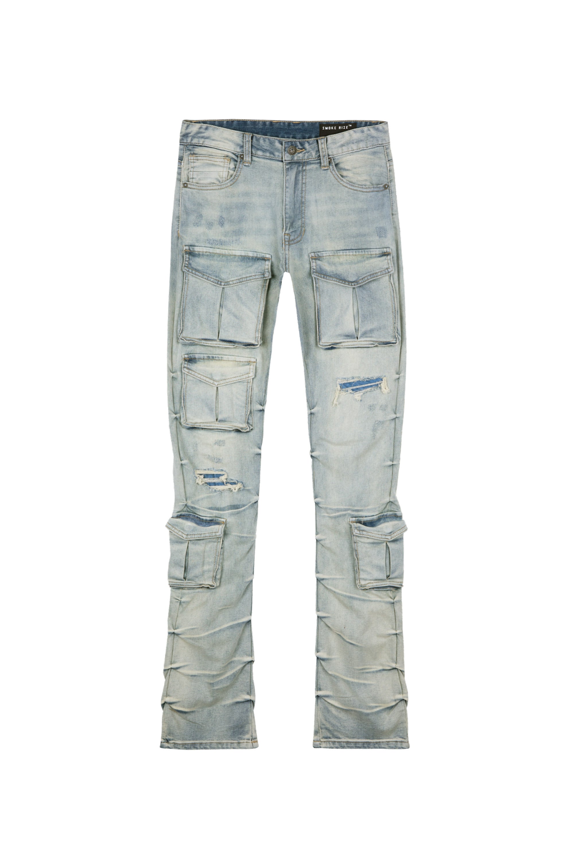 Stacked Utility Denim Jeans - Industrial Blue