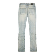 Smoke Rise Stacked Utility Denim Jeans - Industrial Blue
