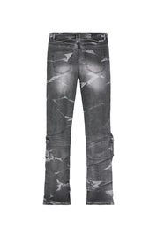 Stacked Utility Denim Jeans - Pluto Grey