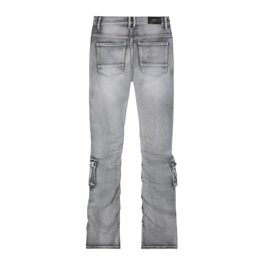 Smoke Rise Stacked Utility Denim Jeans - Union Grey