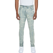 Smoke Rise Lightning Effect Jeans - Industrial Blue
