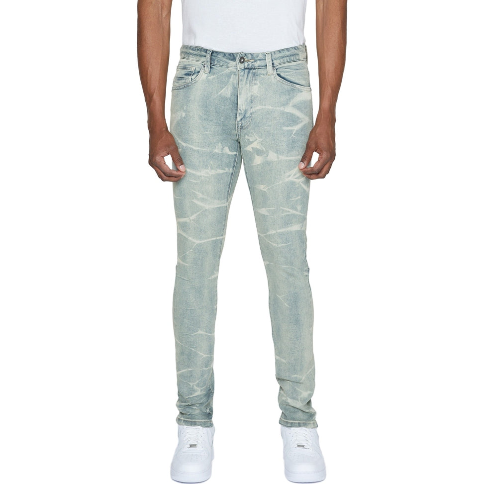 Smoke Rise Lightning Effect Jeans - Industrial Blue