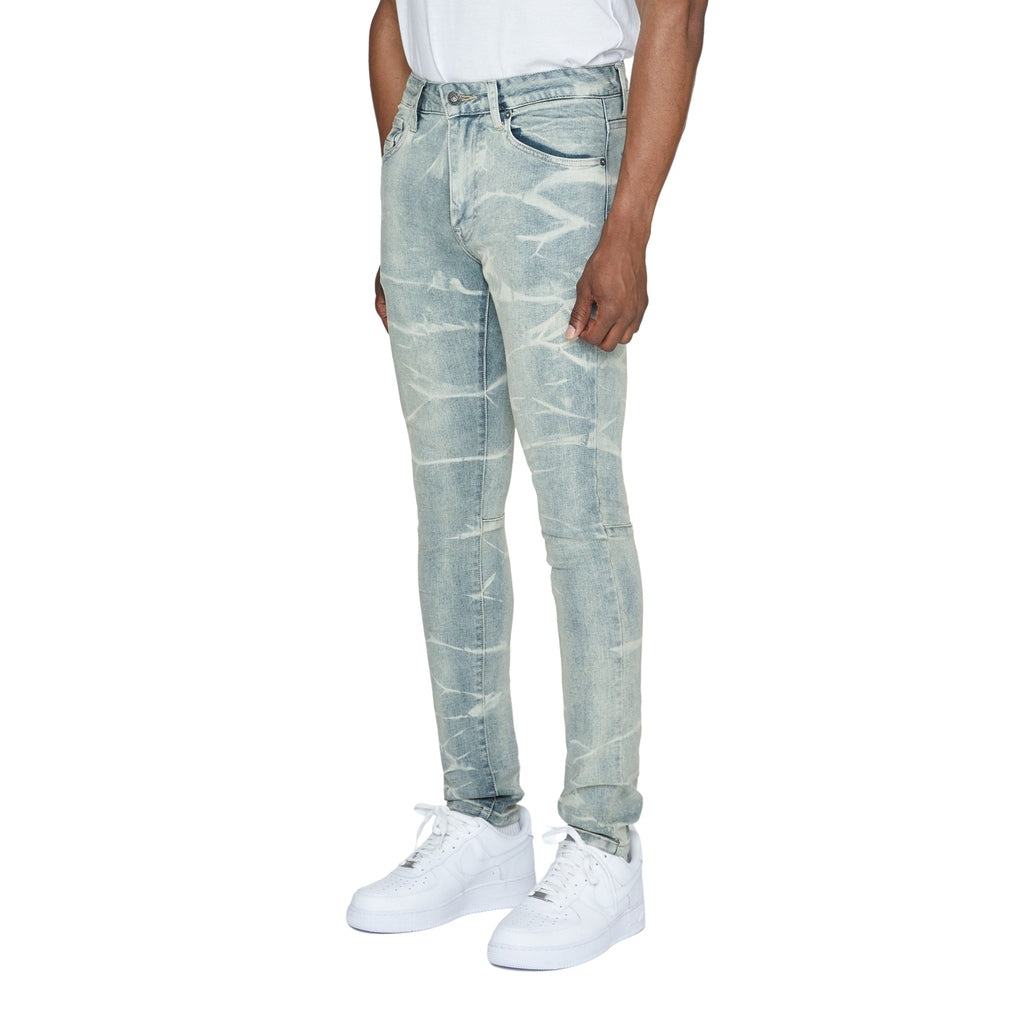 Smoke Rise Lightning Effect Jeans - Industrial Blue