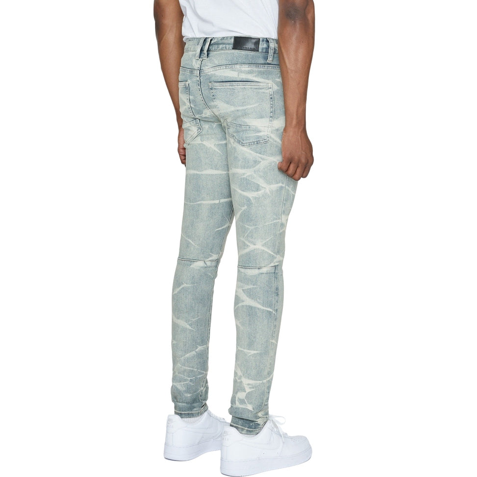 Smoke Rise Lightning Effect Jeans - Industrial Blue