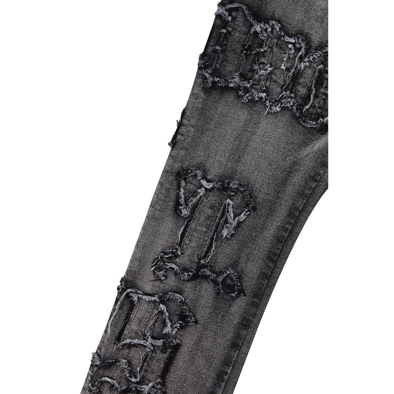 Letter Applique Jeans