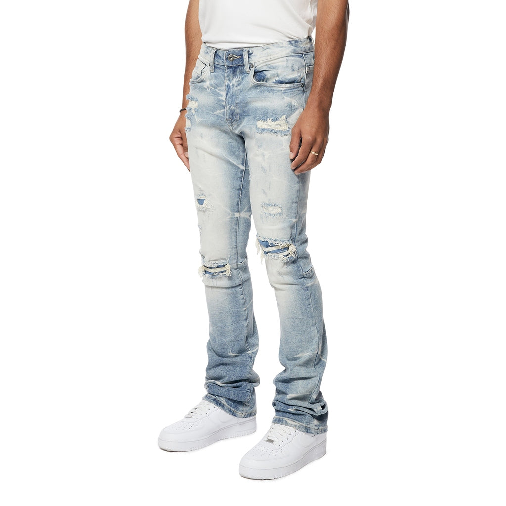 Smoke Rise Essential Stacked Denim Jeans - Bergen Blue