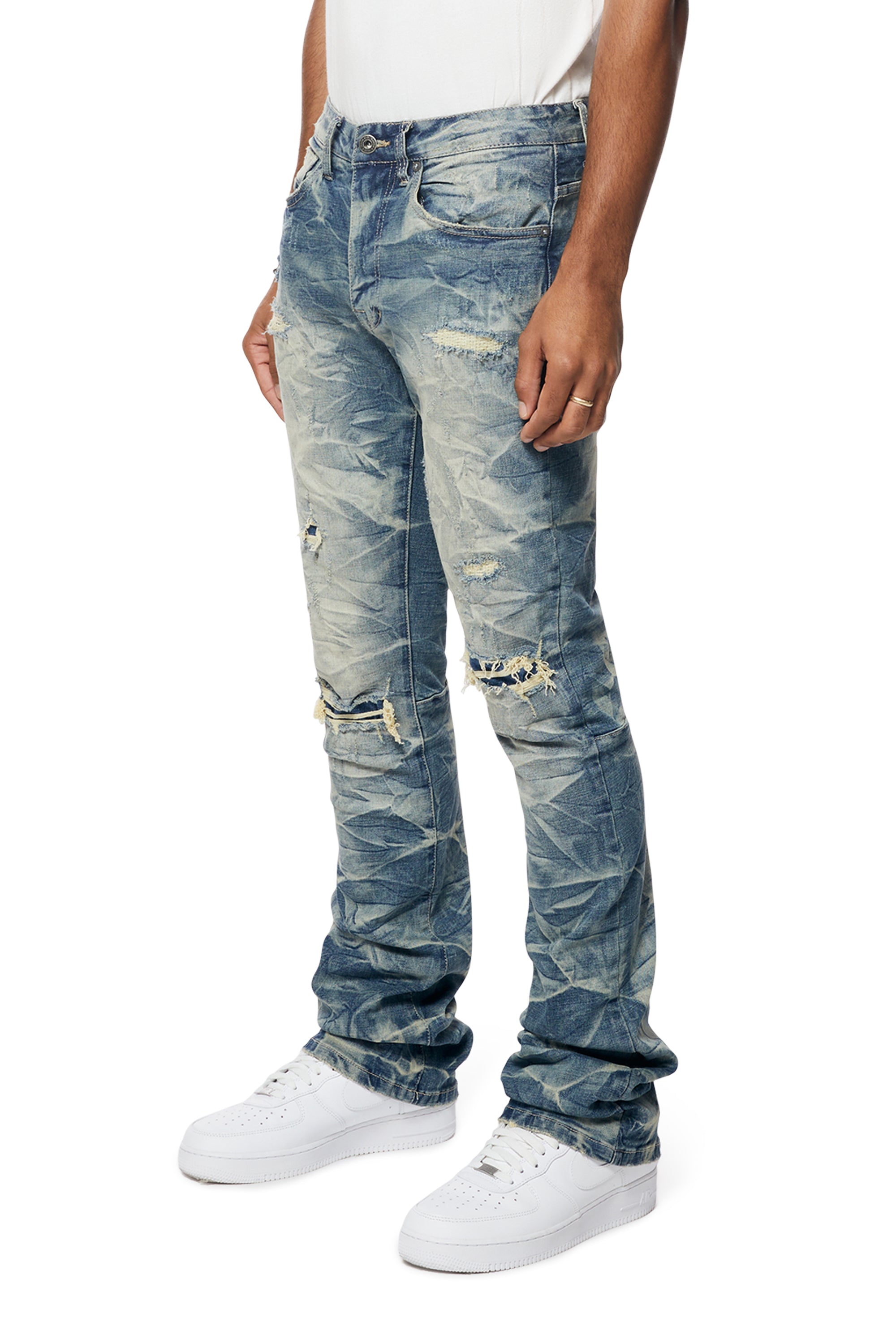 Essential Stacked Denim Jeans - Hunter Blue